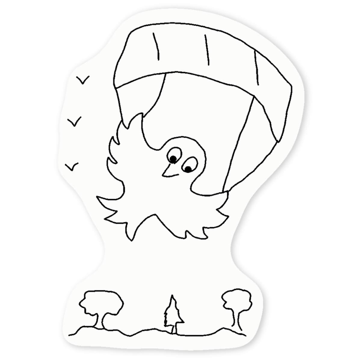 'Chick paragliding ' Clear Sticker Decals (DC040545)