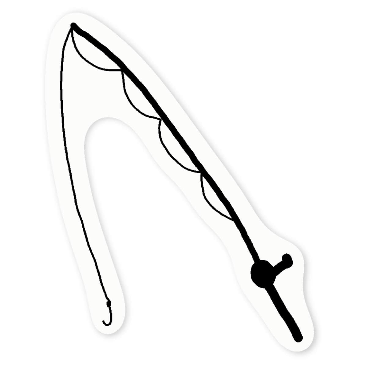 'Fishing rod' Clear Sticker Decals (DC040636)