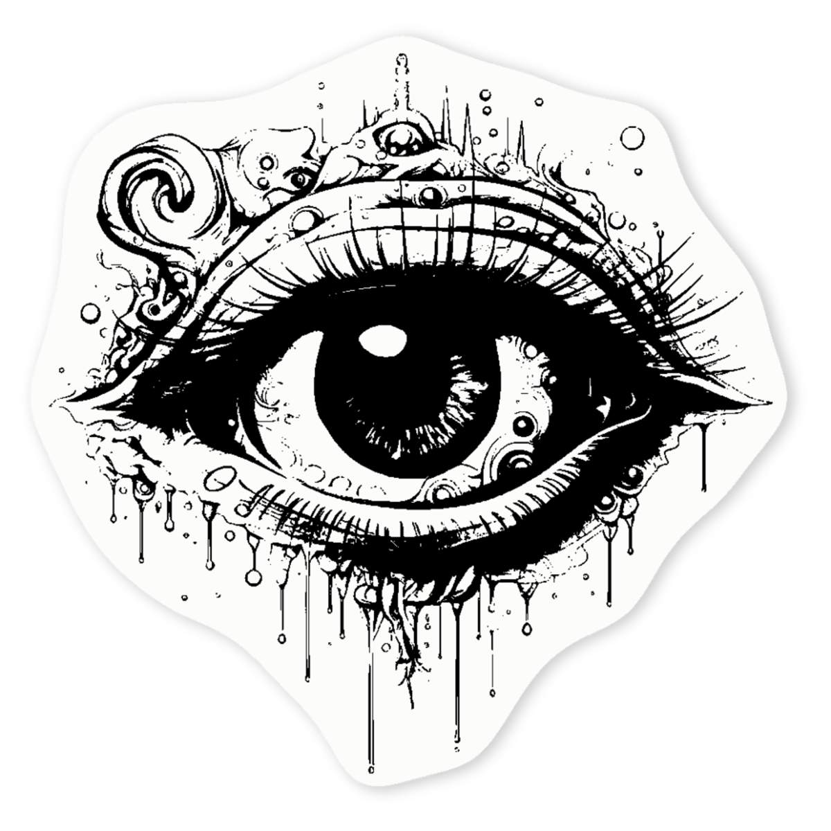 4 x 'eye' Clear Premium Vinyl Decal Stickers – Waterproof, Durable & Easy to Apply - For Car Bumpers, Windows, Bins & More - Small (50mm) (DC00121260)