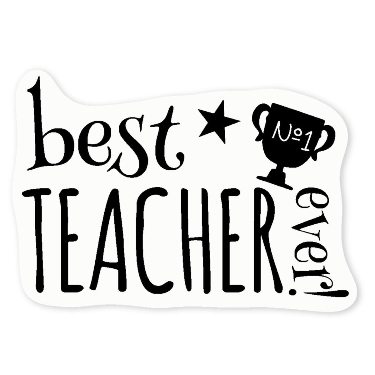 'Best Teacher Ever!' Clear Sticker Decals (DC042572)