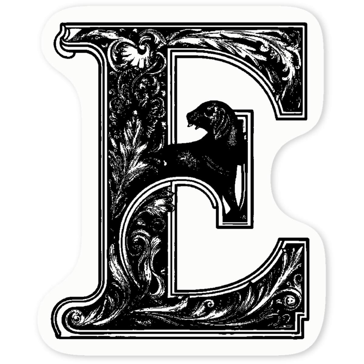 'E' Clear Sticker Decals (DC042689)