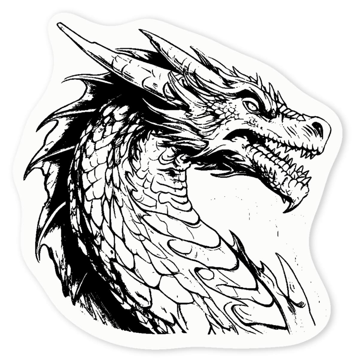 'Dragon Head' Clear Sticker Decals (DC043594)