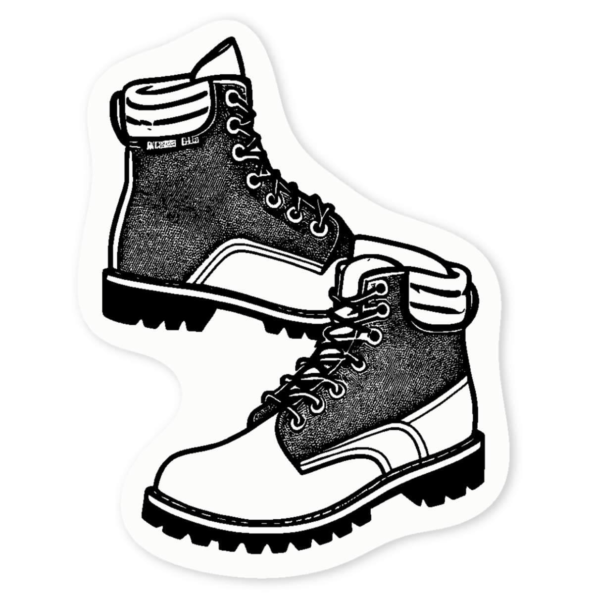 'Hiking Boots' Clear Sticker Decals (DC044131)