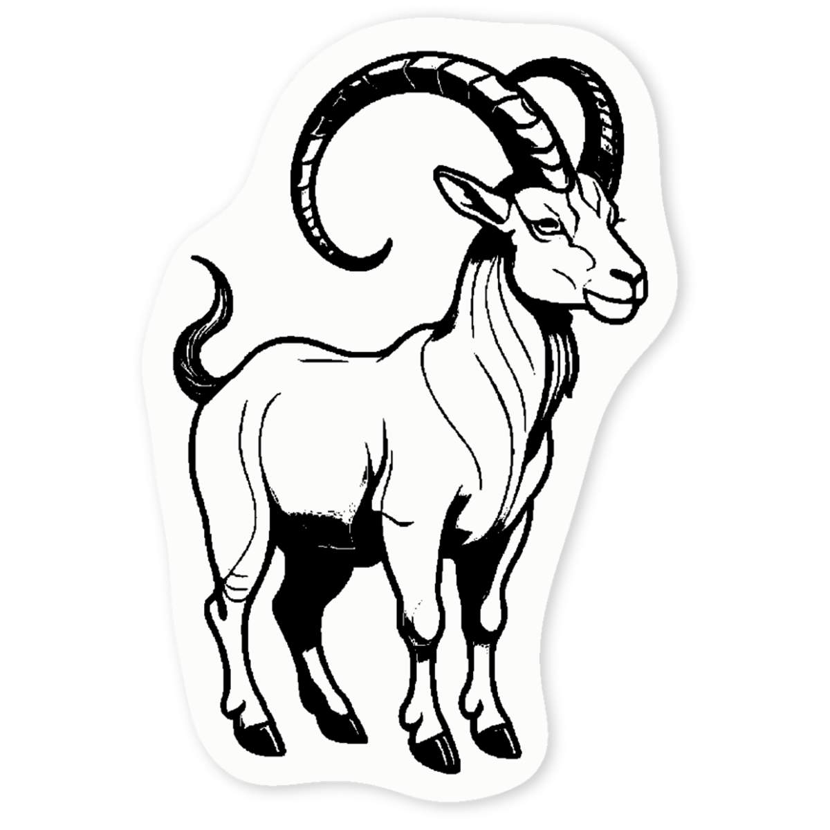 'Capricorn Standing Goat' Clear Sticker Decals (DC044816)