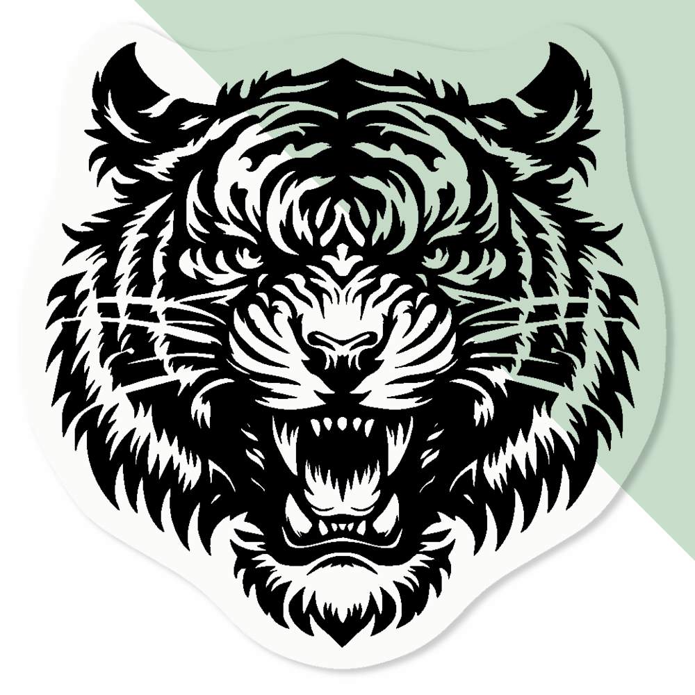 'Fierce Tiger' Clear Sticker Decals (DC045422) - Picture 7 of 30