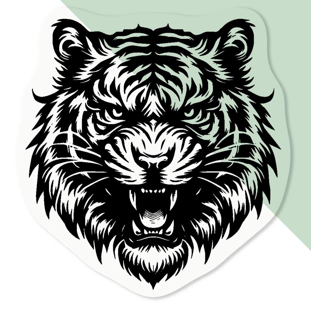 'Angry Tiger' Clear Sticker Decals (DC045519) - Picture 7 of 30