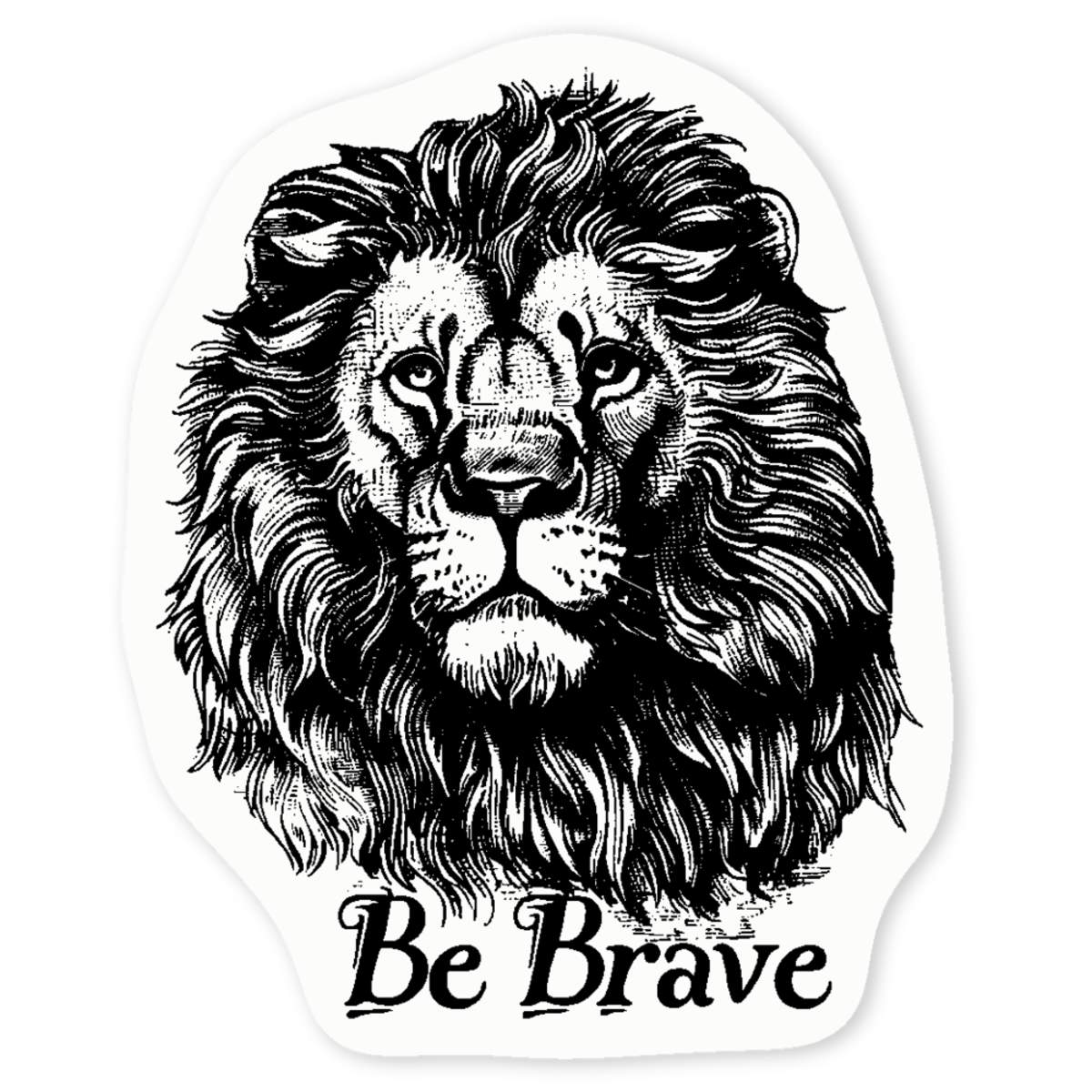 'Be Brave with Lion' Clear Sticker Decals (DC045737)