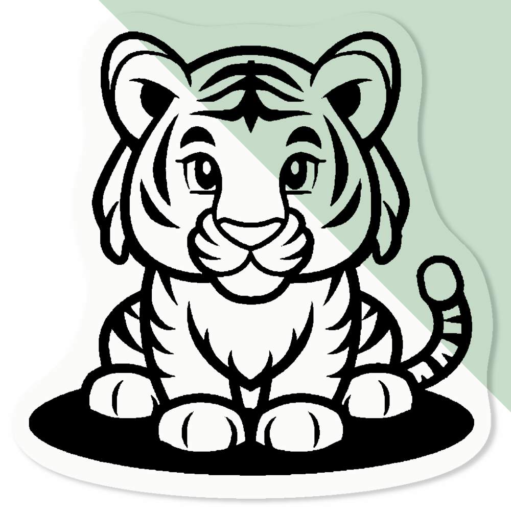 'Cute Tiger Sitting' Clear Sticker Decals (DC045855) - Picture 7 of 30