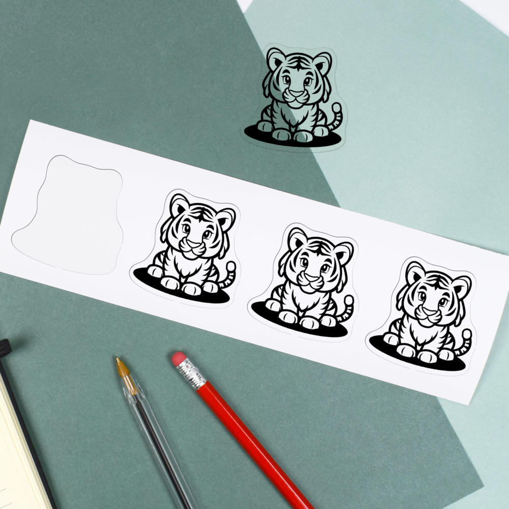 'Cute Tiger Sitting' Clear Sticker Decals (DC045855) - Picture 8 of 30