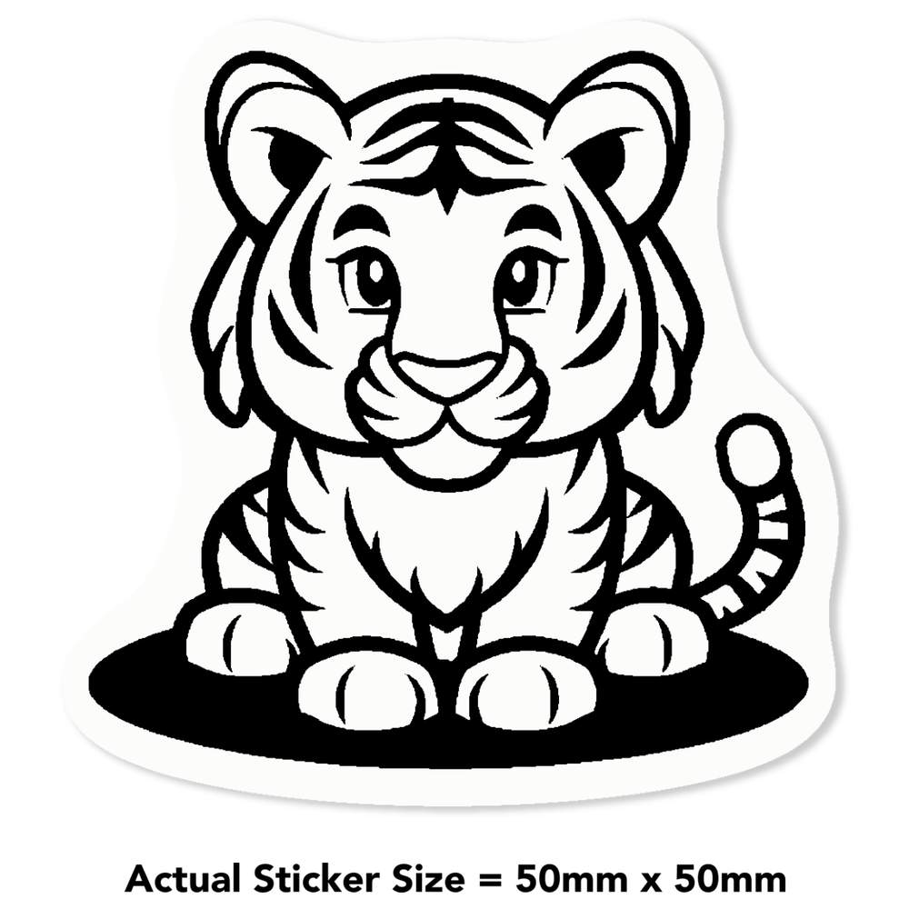 'Cute Tiger Sitting' Clear Sticker Decals (DC045855) - Picture 9 of 30