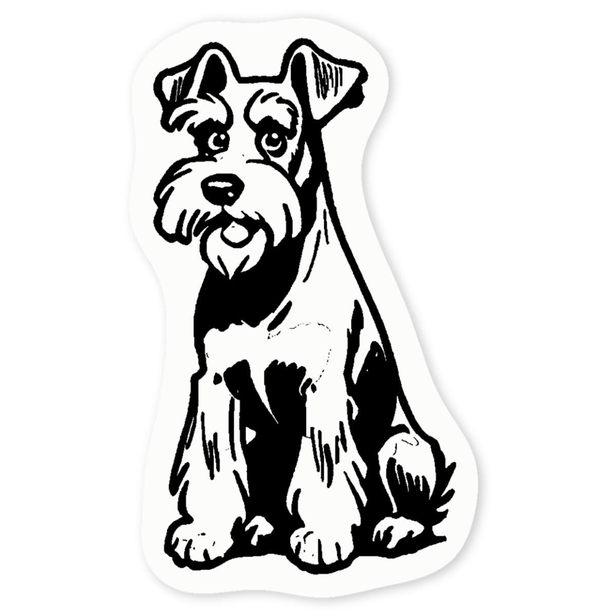 4 x 'Miniature Schnauzer Dog' Clear Premium Vinyl Decal Stickers – Waterproof, Durable & Easy to Apply - For Car Bumpers, Windows, Bins & More - Small (50mm) (DC00128648)