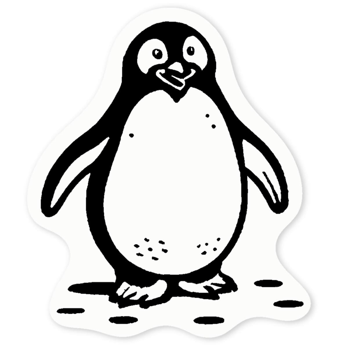 'Penguin Waddling on the Ice' Clear Sticker Decals (DC046104)