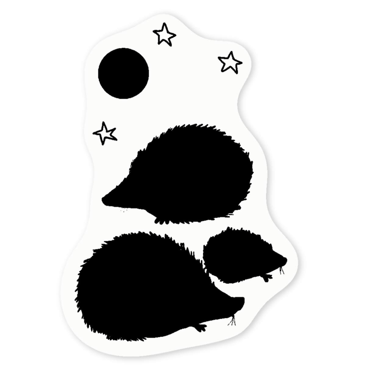 'Hedgehog Family' Clear Vinyl Decal Sticker - Waterproof Permanent Vinyl Decal for Cars, Windows and Bins (DC046602)
