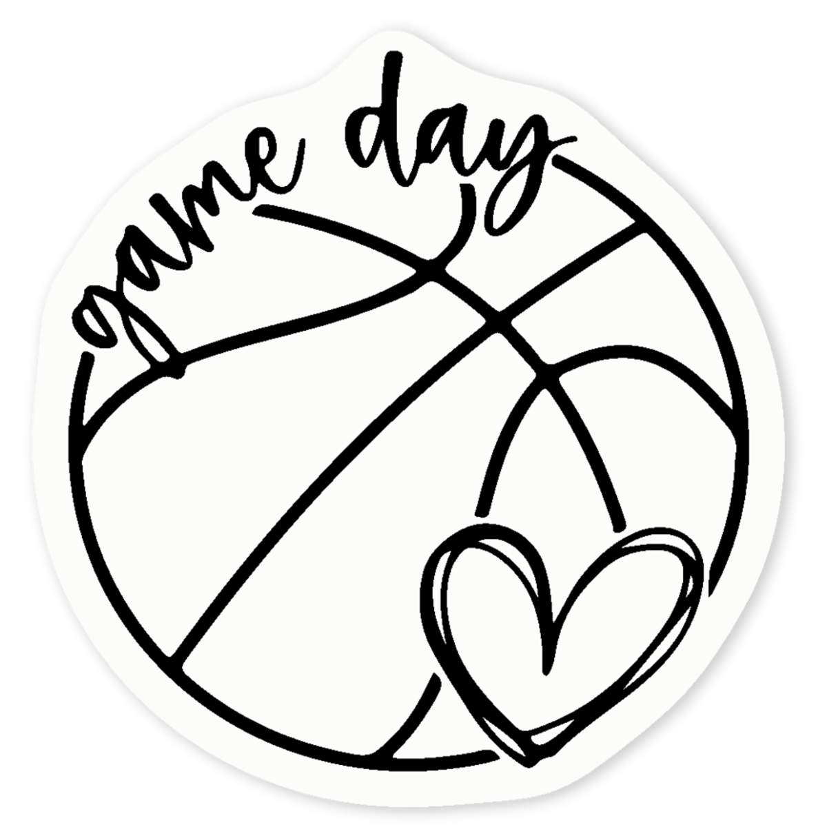 'Basketball Game Day' Clear Sticker Decals (DC046615)