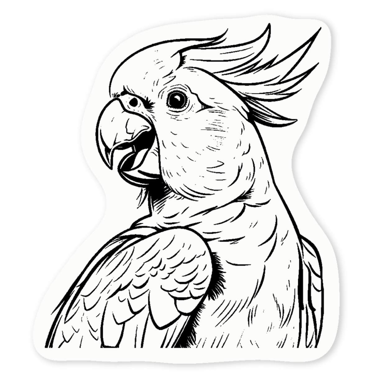 4 x 'Open Beak  Cockatoo' Clear Premium Vinyl Decal Stickers – Waterproof, Durable & Easy to Apply - For Car Bumpers, Windows, Bins & More - Small (50mm) (DC00130500)
