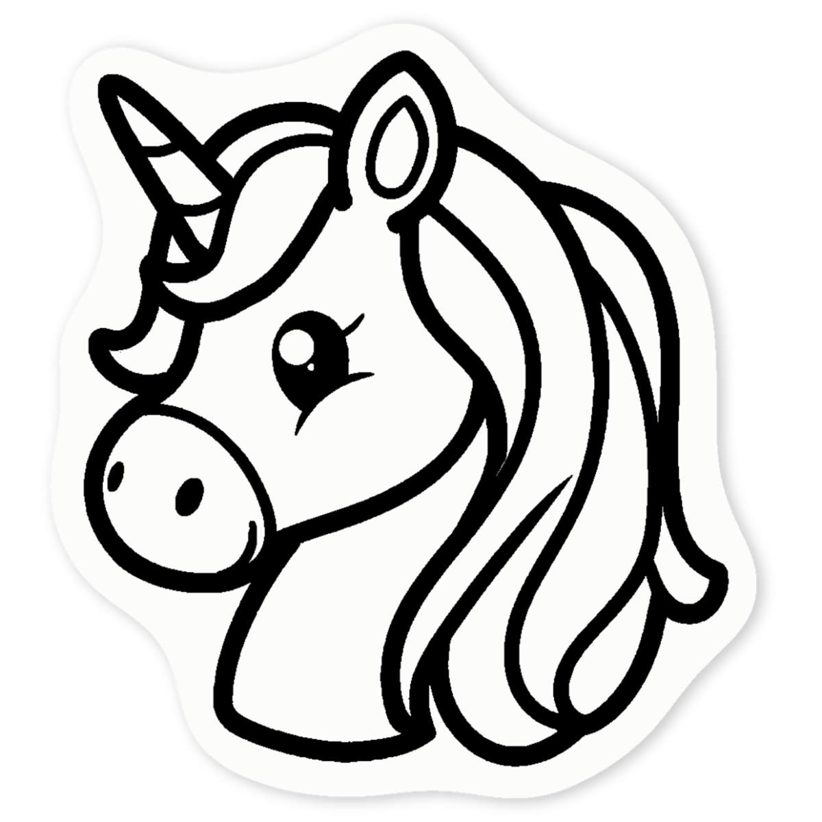 4 x 'Unicorn Head' Clear Premium Vinyl Decal Stickers – Waterproof, Durable & Easy to Apply - For Car Bumpers, Windows, Bins & More - Small (50mm) (DC00130652)