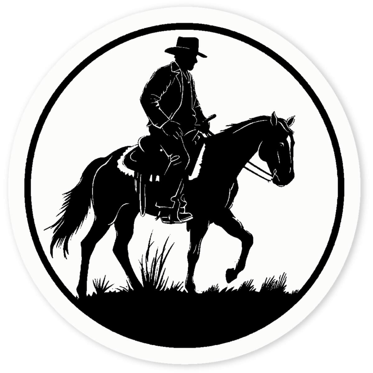 'Cowboy Riding Horse ' Clear Sticker Decals (DC047178)