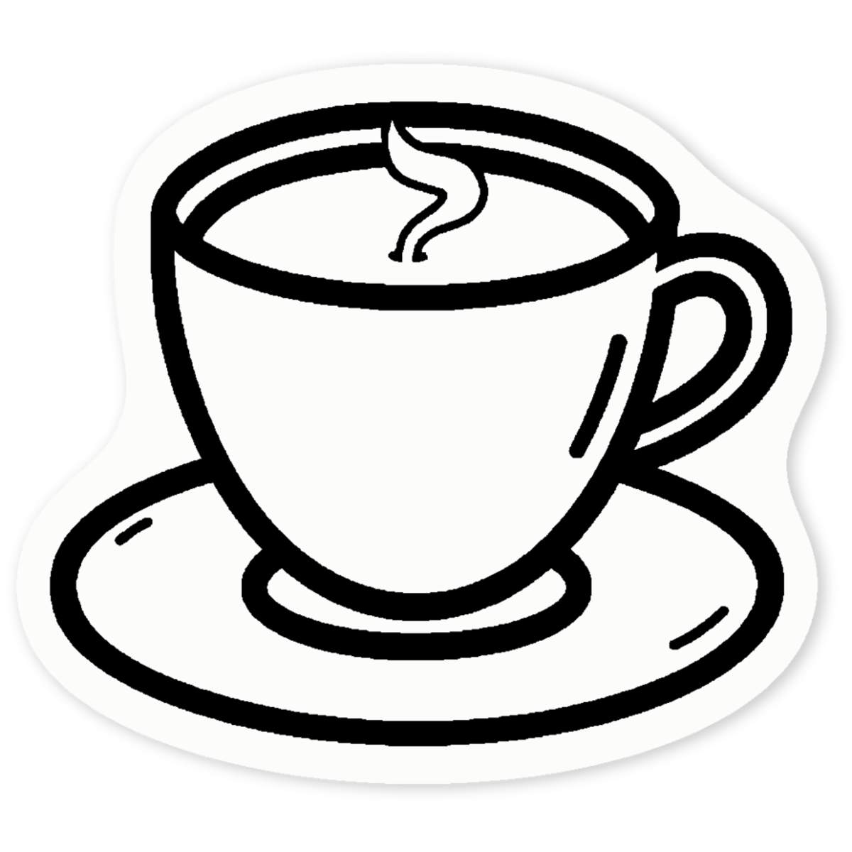 'Cup of Coffee' Clear Vinyl Decal Sticker - Waterproof Permanent Vinyl Decal for Cars, Windows and Bins (DC047202)