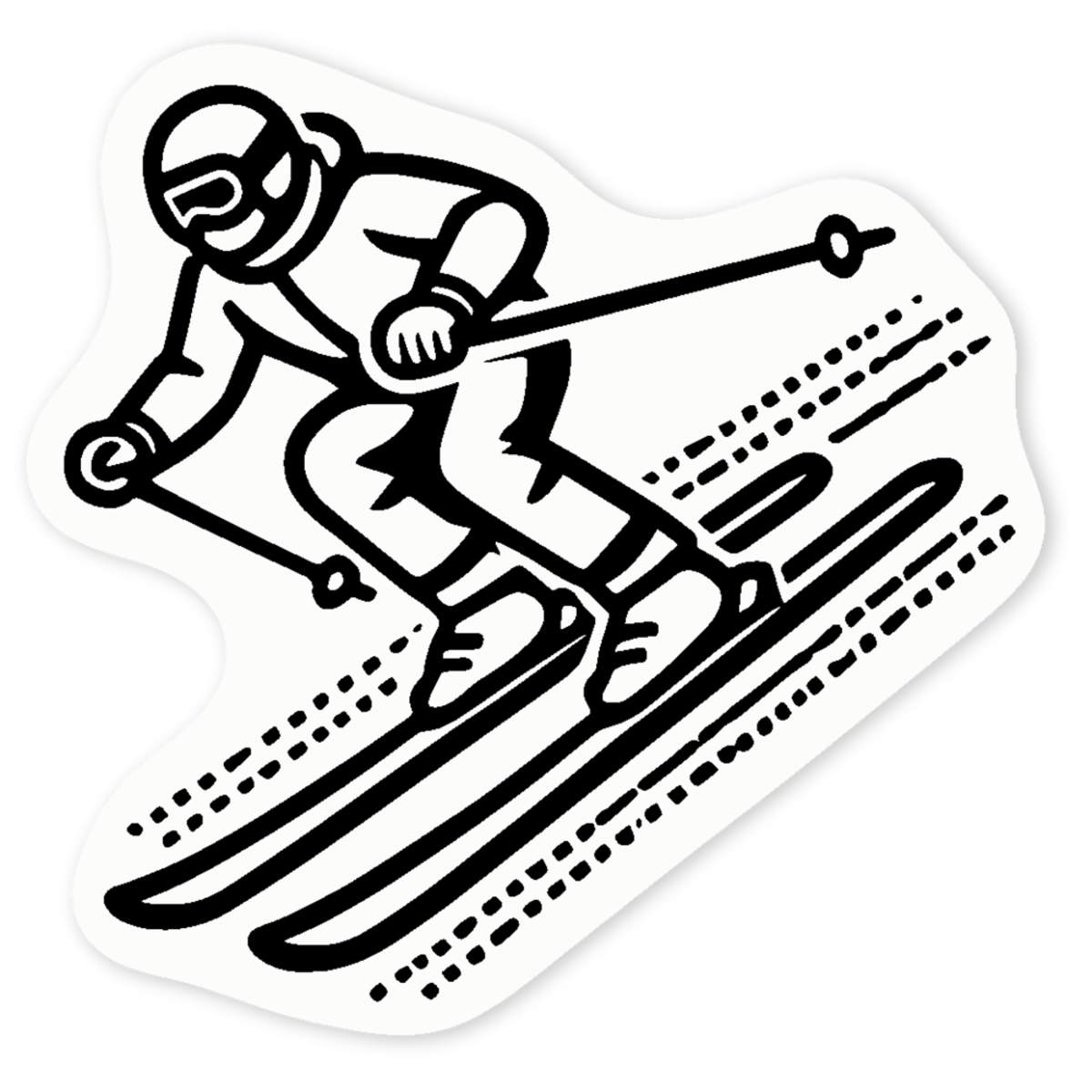 'Downhill Skiing' Clear Sticker Decals (DC047666)