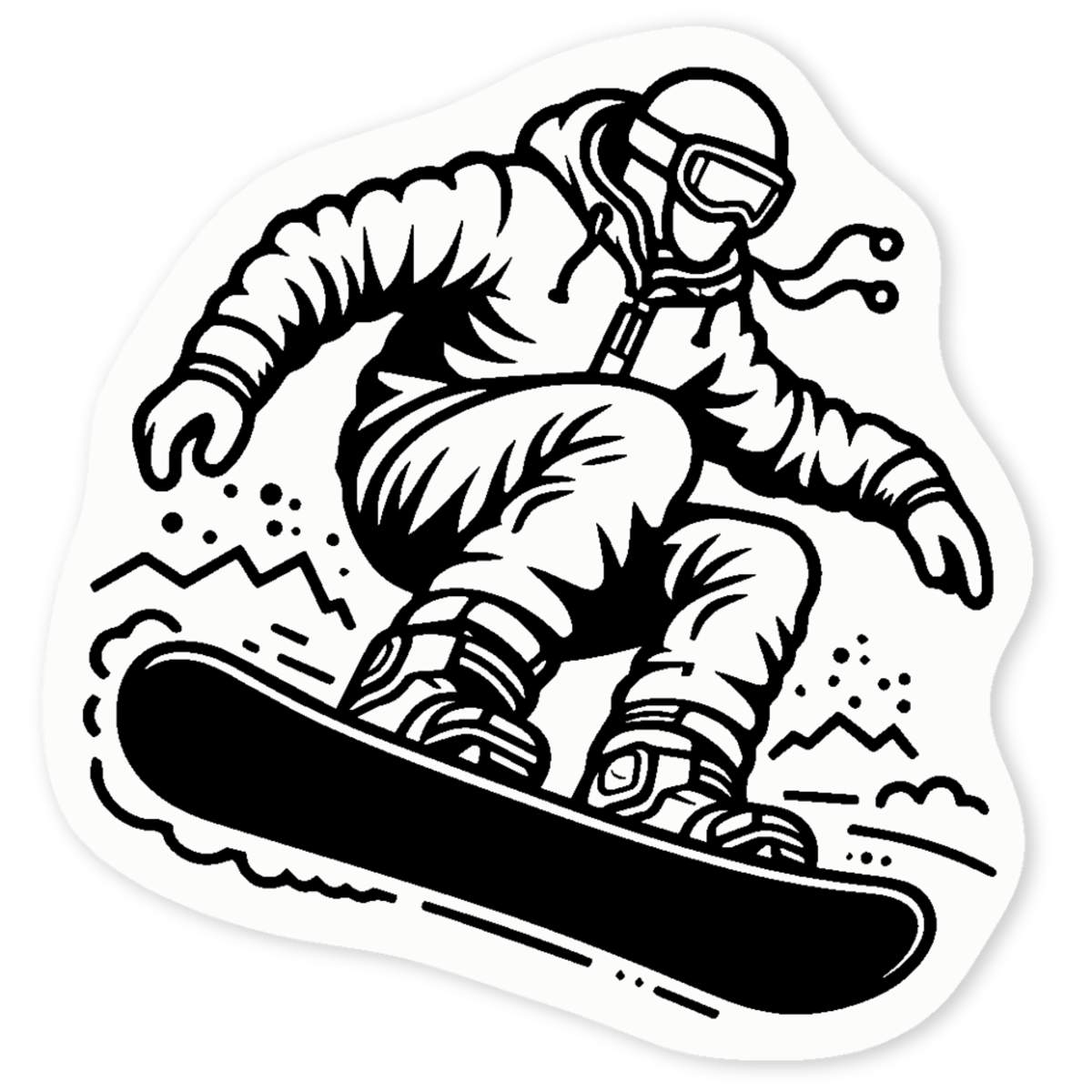 'Cool Snowboarder' Clear Sticker Decals (DC047718)