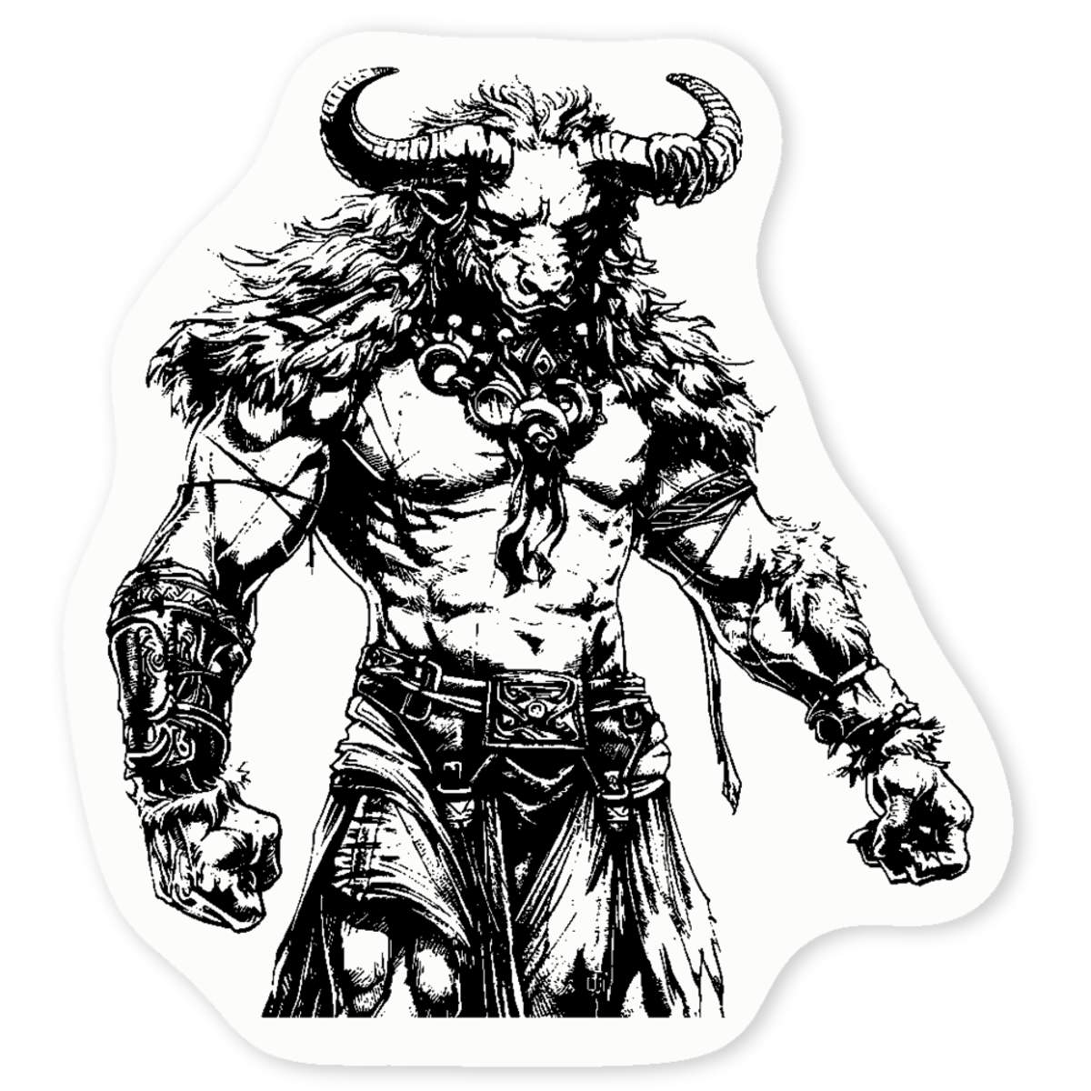 'Minotaur Standing' Clear Sticker Decals (DC047988)