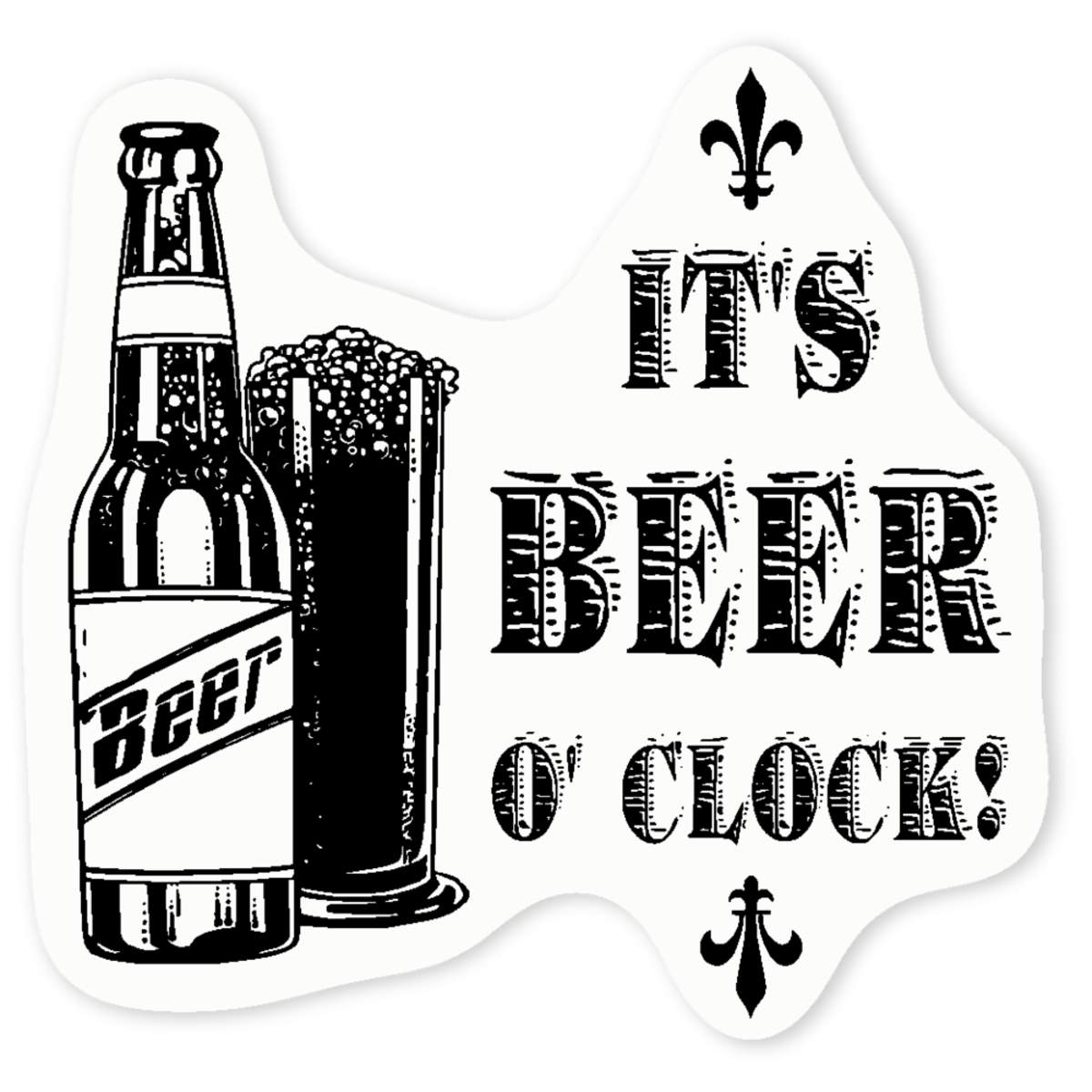 'It's Beer O' Clock' Clear Sticker Decals (DC048571)