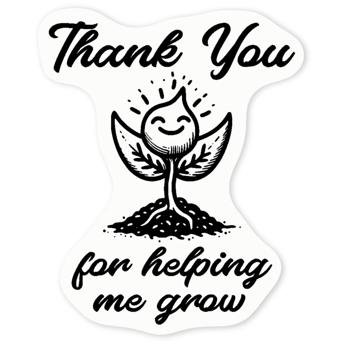'Thank You For Helping Me Grow' Clear Sticker Decals (DC048629)