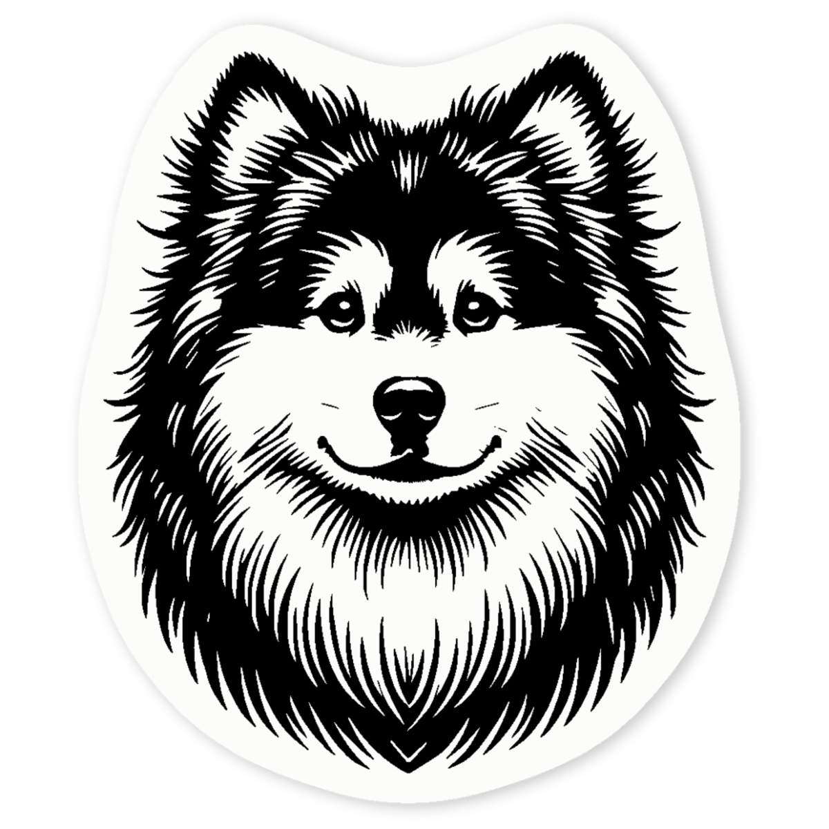 'Finnish Lapphund' Clear Vinyl Decal Sticker - Waterproof Permanent Vinyl Decal for Cars, Windows and Bins (DC048689)