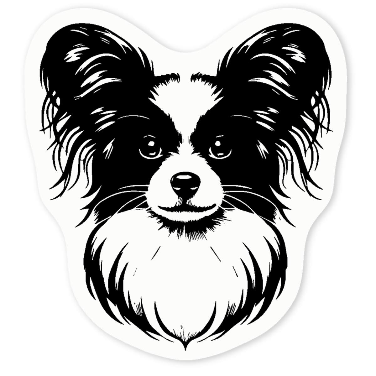 'Papillon Dog' Clear Sticker Decals (DC048704)