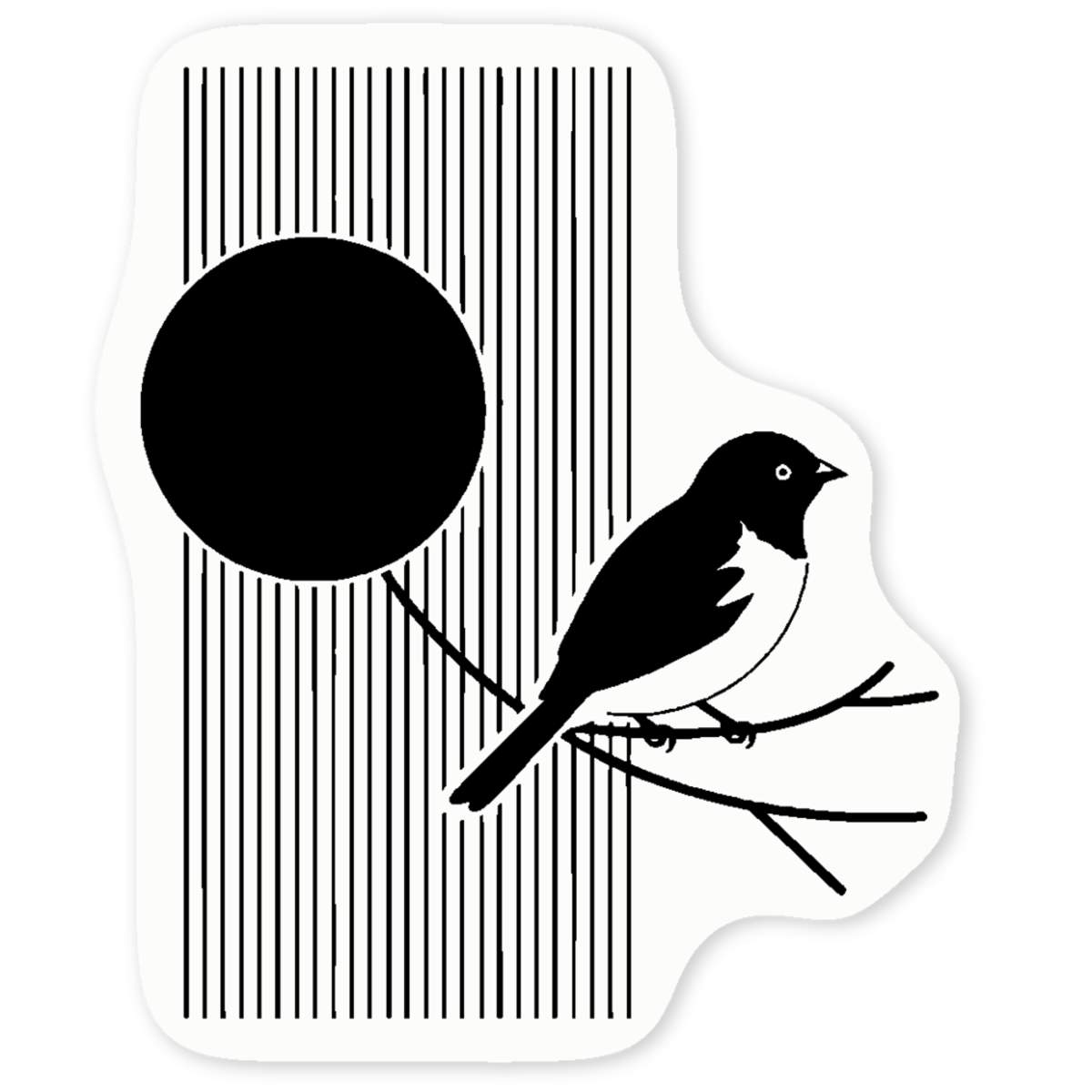 'Minimalistic Bird with Moon' Clear Sticker Decals (DC048798)