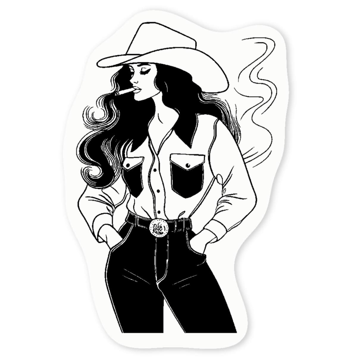 'Cowboy Girl' Clear Sticker Decals (DC049369)