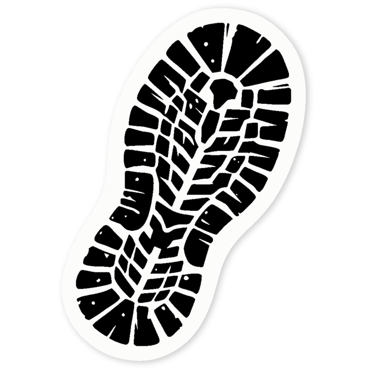 'Boot Print' Clear Vinyl Decal Sticker - Waterproof Permanent Vinyl Decal for Cars, Windows and Bins (DC049897)