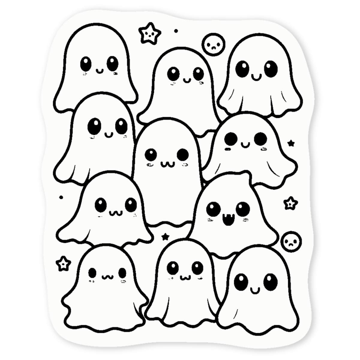 'Cute Ghosts' Clear Sticker Decals (DC050000)