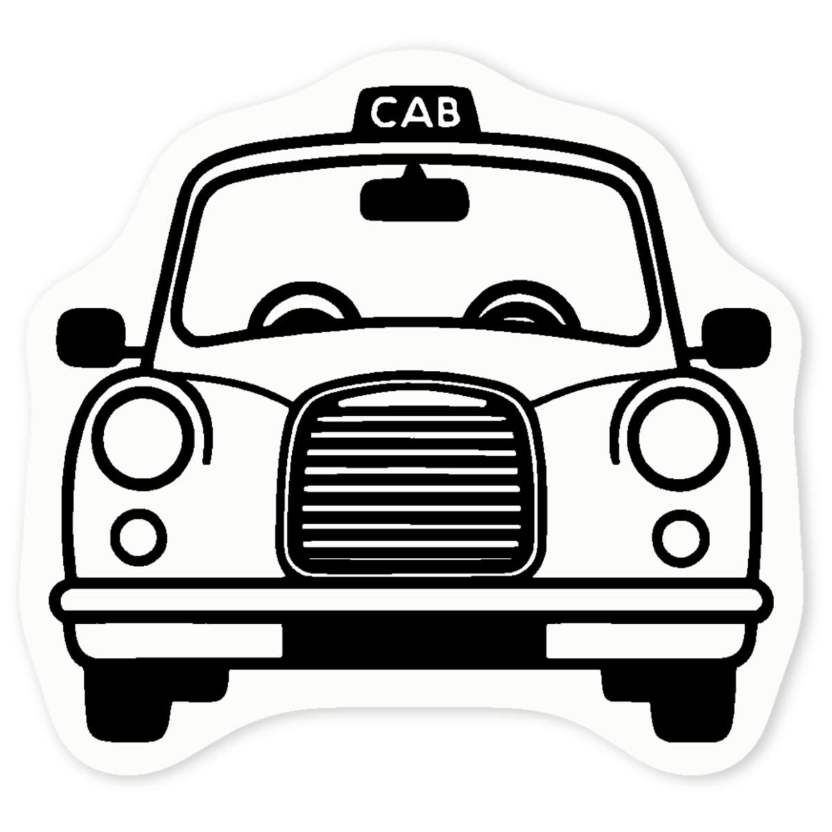 'Black Taxi Cab' Clear Sticker Decals (DC050233)