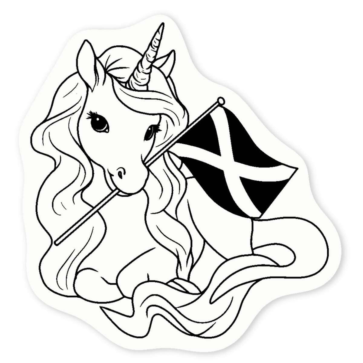 'Scottish Unicorn With Flag' Clear Sticker Decals (DC050898)