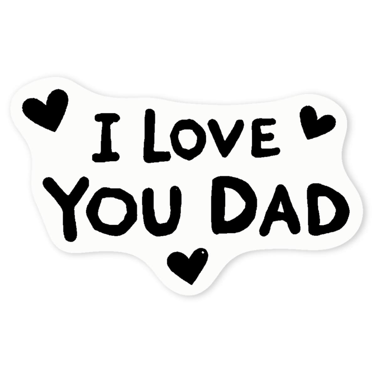 'I Love You Dad with Hearts' Clear Sticker Decals (DC051196)