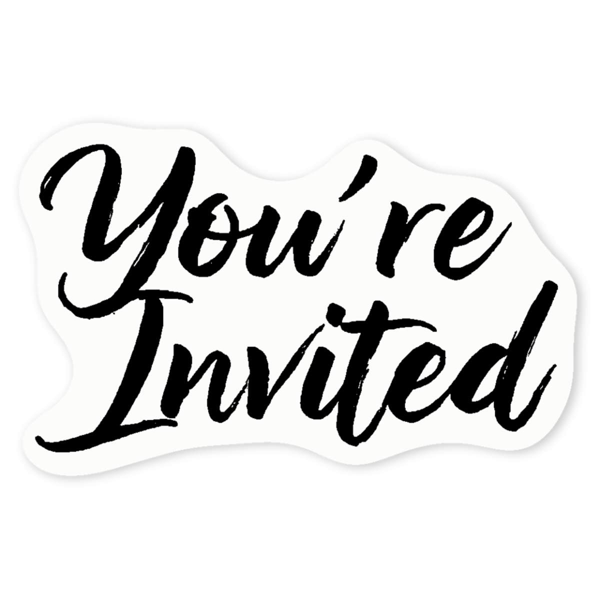 4 x 'You're Invited' Clear Premium Vinyl Decal Stickers – Waterproof, Durable & Easy to Apply - For Car Bumpers, Windows, Bins & More - Small (50mm) (DC00138392)