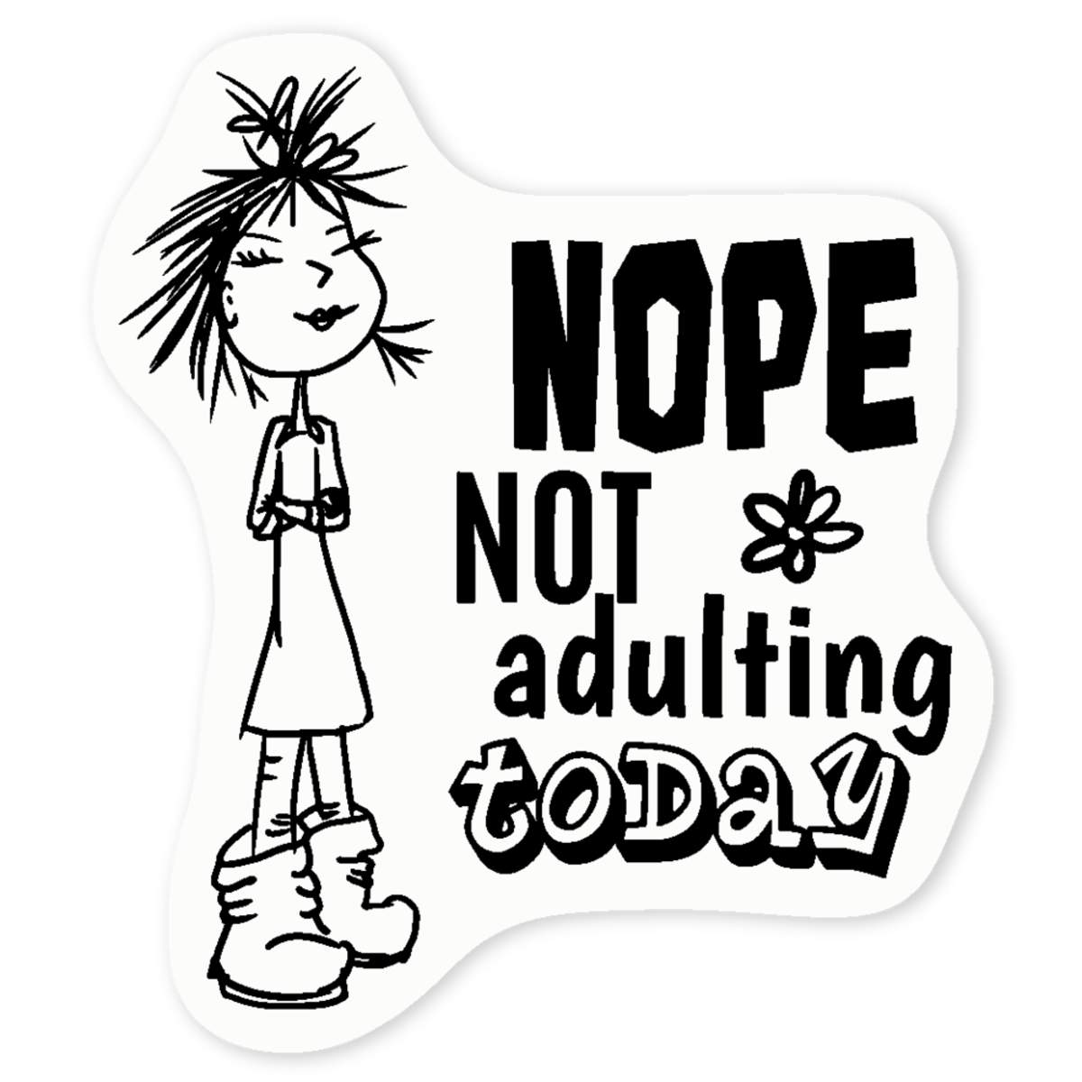 'Not Adulting Today' Clear Sticker Decals (DC051466)