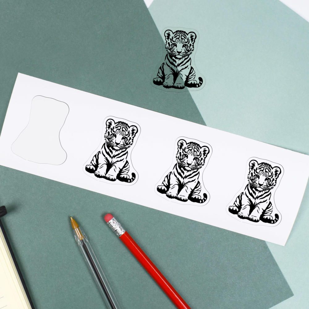 'Tiger Cub Sitting' Clear Sticker Decals (DC051733) - Picture 8 of 30
