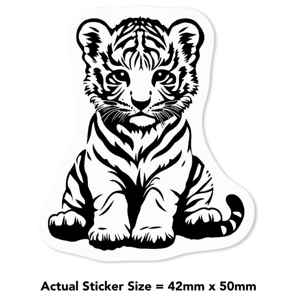 'Tiger Cub Sitting' Clear Sticker Decals (DC051733) - Picture 9 of 30