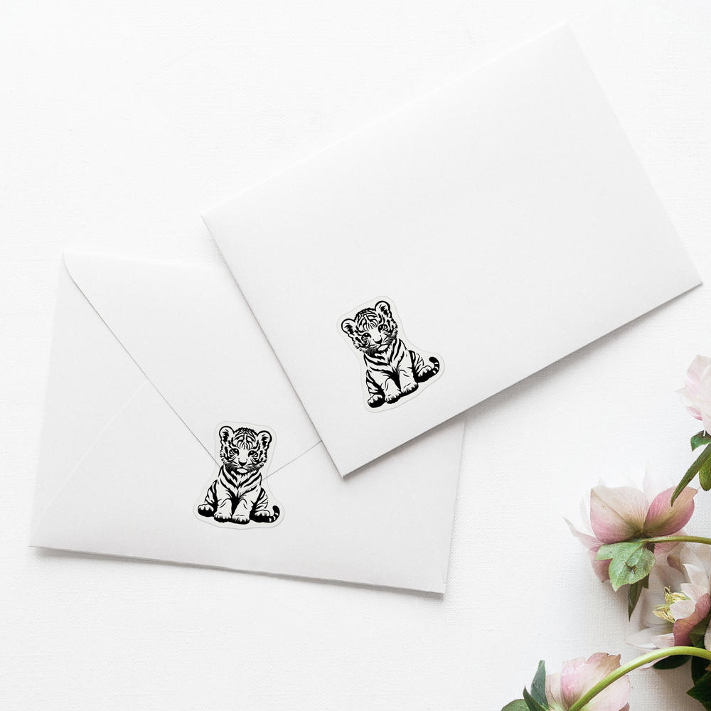 'Tiger Cub Sitting' Clear Sticker Decals (DC051733) - Picture 11 of 30
