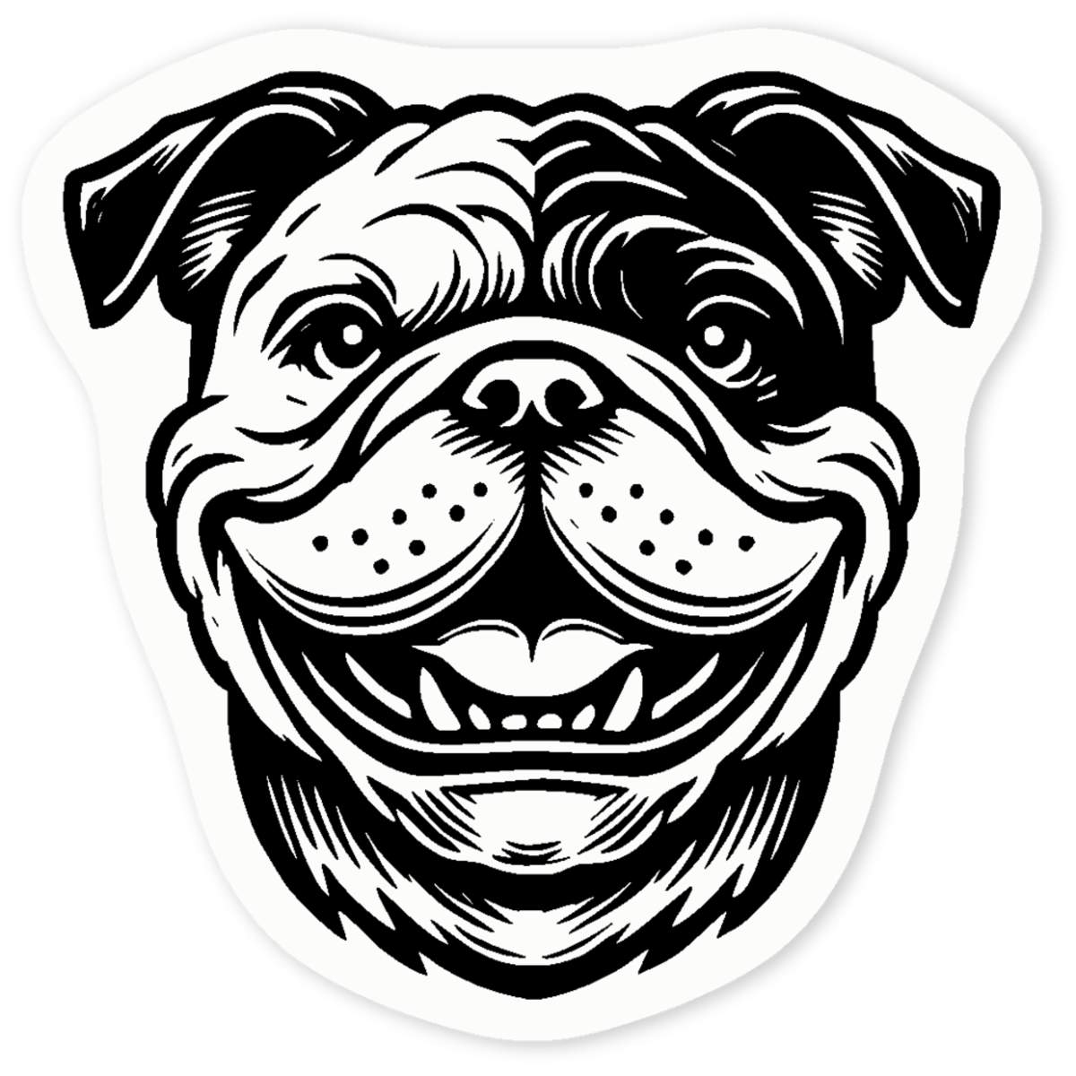 'Happy Bulldog' Clear Sticker Decals (DC052653)