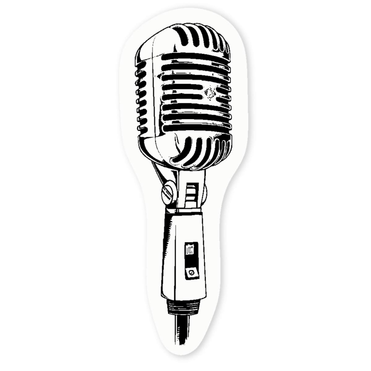'Single Microphone ' Clear Sticker Decals (DC052700)