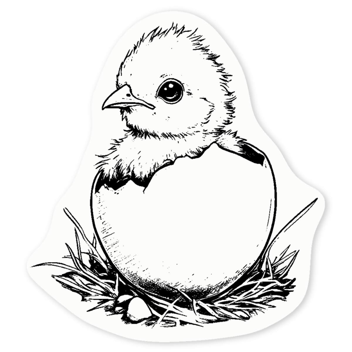 'Baby Chick Coming Out of Egg' Clear Sticker Decals (DC052953)