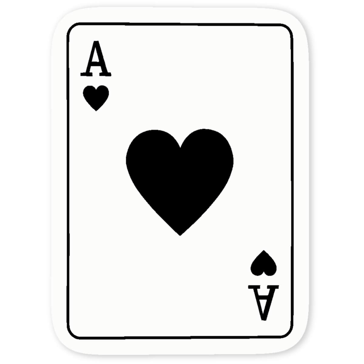 4 x 'Ace of Hearts' Clear Premium Vinyl Decal Stickers – Waterproof, Durable & Easy to Apply - For Car Bumpers, Windows, Bins & More - Small (50mm) (DC00142864)