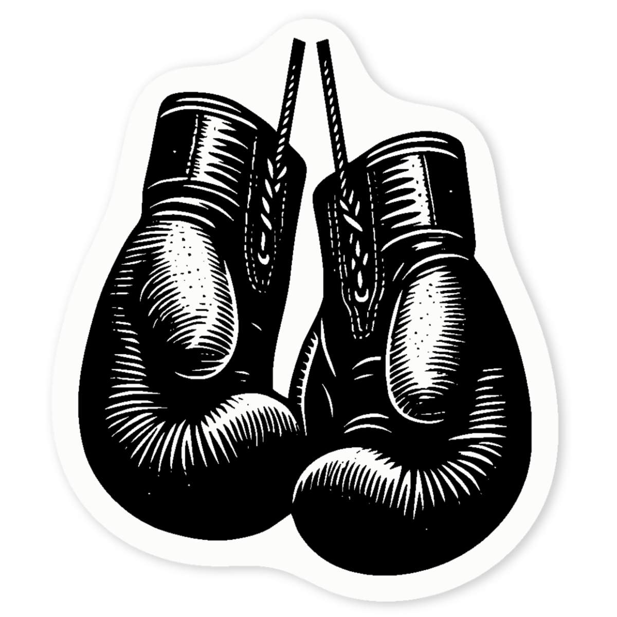 'Boxing Gloves' Clear Vinyl Decal Sticker - Waterproof Permanent Vinyl Decal for Cars, Windows and Bins (DC053627)