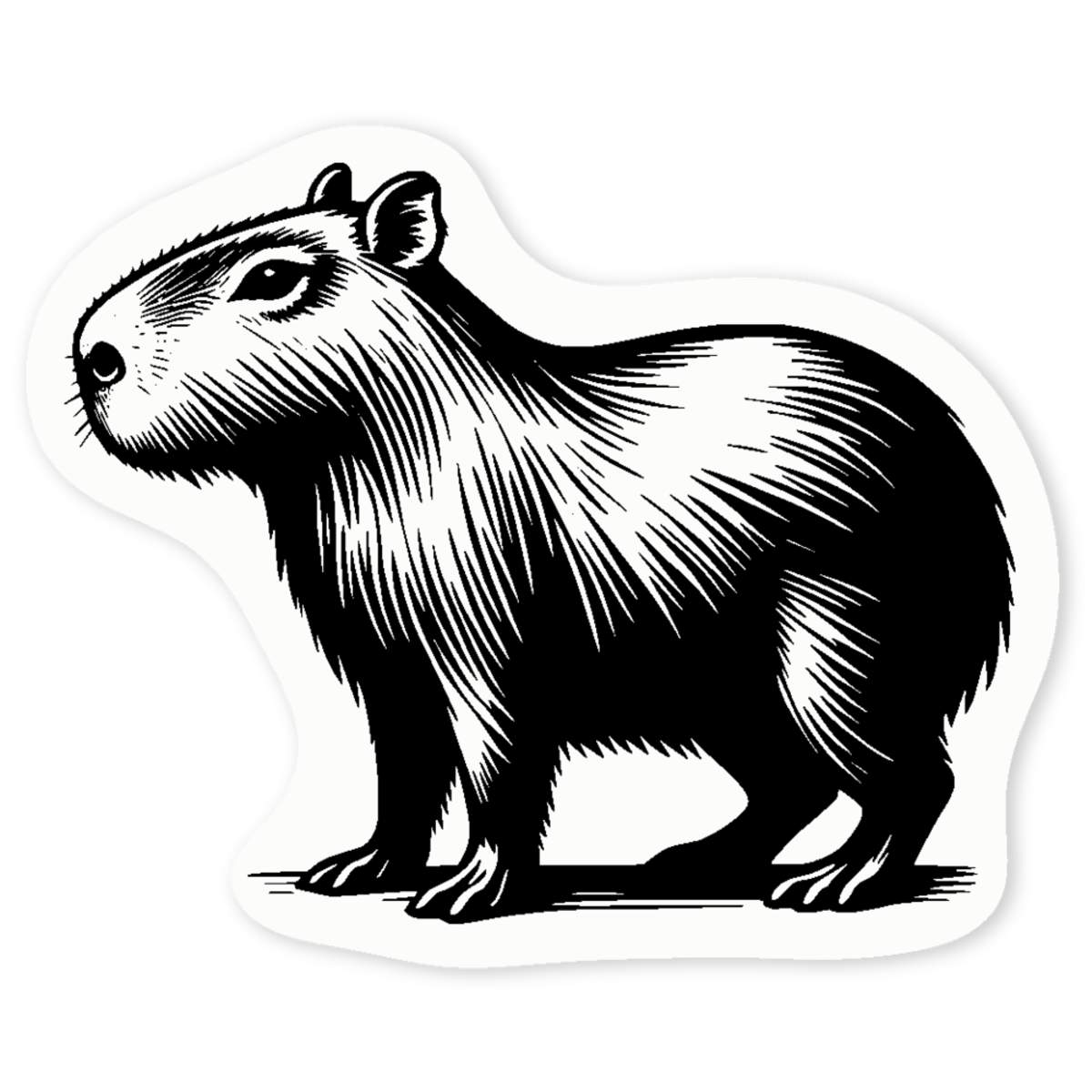 'Capybara Standing' Clear Sticker Decals (DC053635)