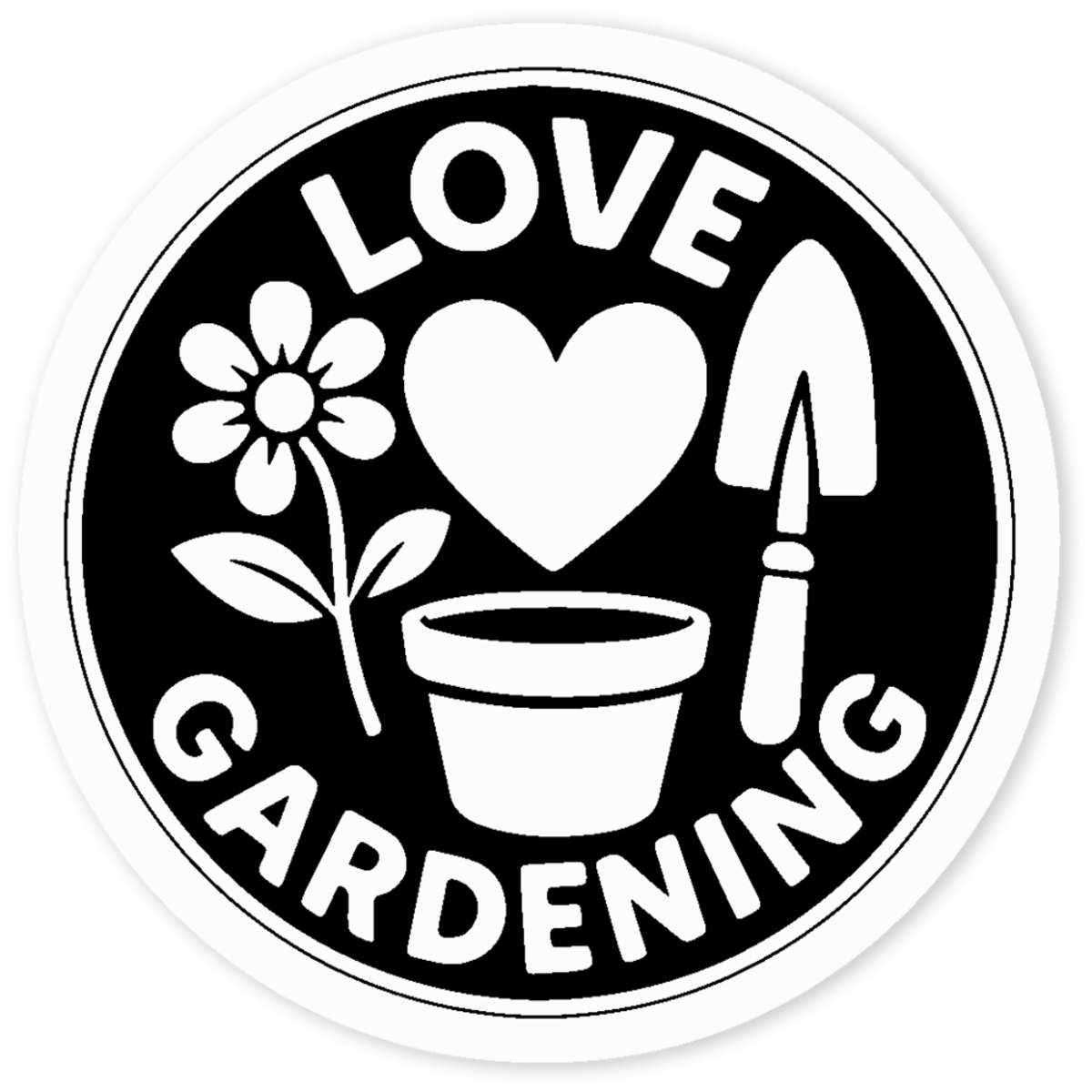 'Love Gardening' Clear Sticker Decals (DC053994)
