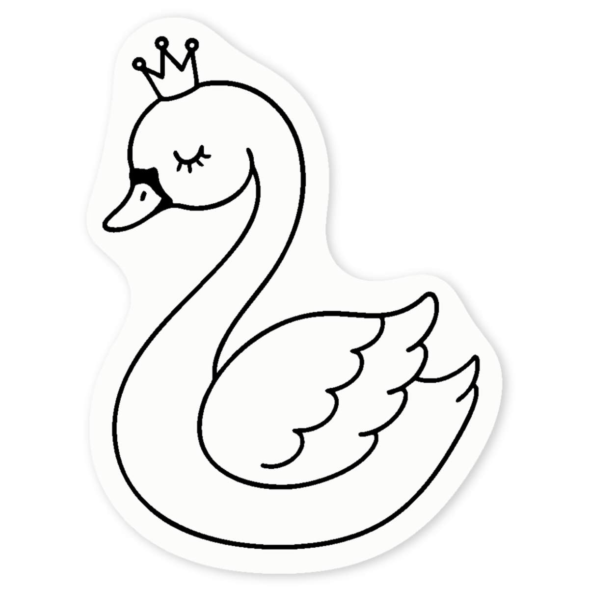 'Swan with Crown' Clear Sticker Decals (DC054424)