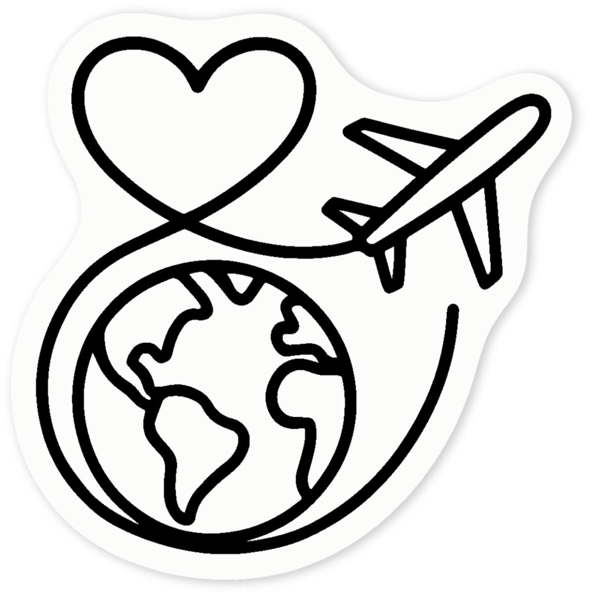 'World Travel Love' Clear Sticker Decals (DC054477)